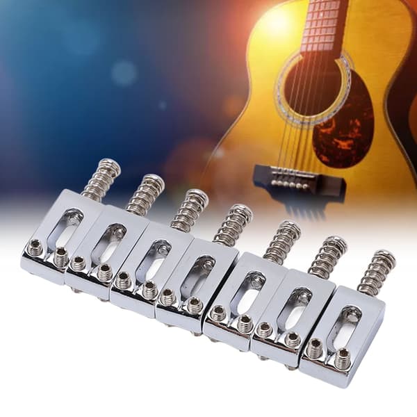 7-pack silvermetall elektrisk gitarr rullsträngsbro sadlar standardstorlek kompakt reservdel för gitarr