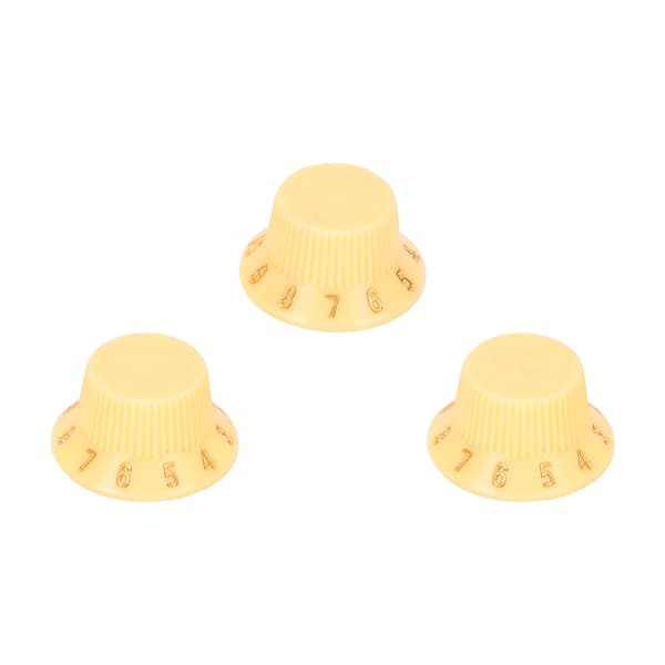 3 st gräddvita plastgitarr bas volym tonkontroll rattset 25 mm diameter 13,2 mm höjd för elgitarr och bas