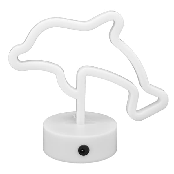 LED Delfin Neonskylt USB- eller Batteridriven Unik Rumsinredningsaccessoar med Bas