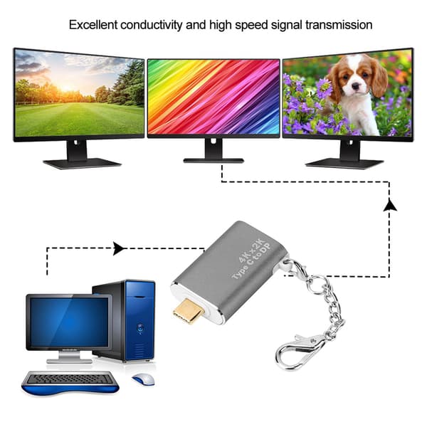 USB-C til DisplayPort 4K x 2K Adapter Konverter til Smartphone Tablet