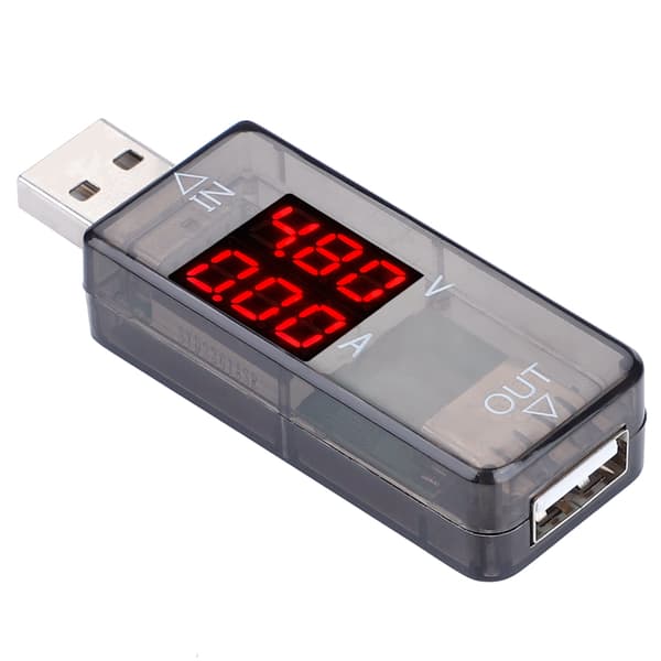 USB Farve LCD Voltmeter Amperemeter Strømmåler Multimeter Oplader USB Tester (Sort)