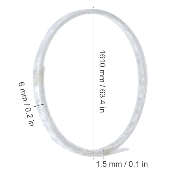 5 st högkvalitativ 6 mm bred celluloid vit pärla gitarrbindning purfling för akustisk gitarr