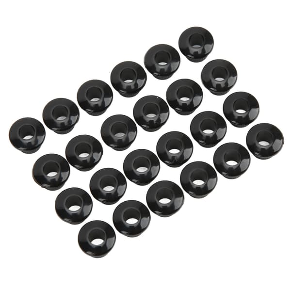 24 st plastgitarrsträngsknappsbussningar 10 mm högpresterande halvsluten design svarta gitarrtillbehör