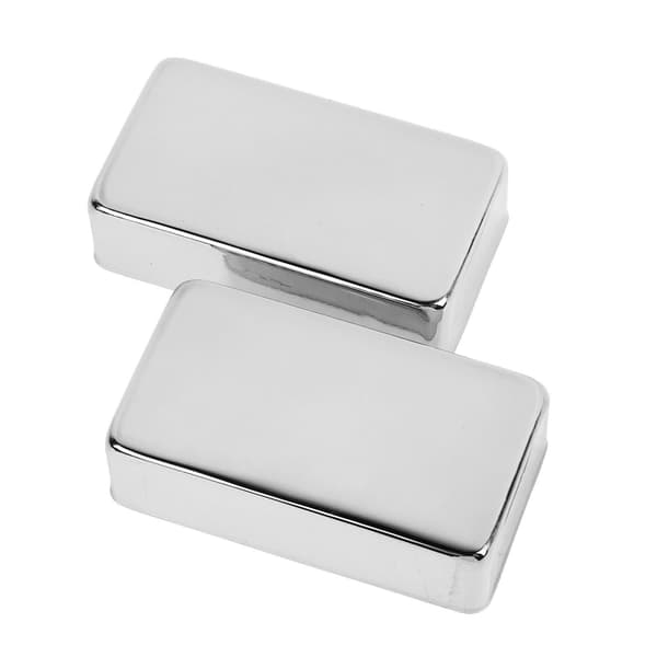 2-pack inkapslat Humbucker Pickup-skydd, stängd dubbelspolig elgitarrdel, mässingshus, silver