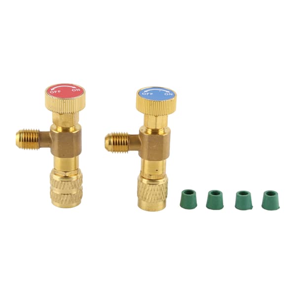 2st Flytande Säkerhetsventil R410A R22 Luftkonditionering Köldmedium 1/4 \"Säkerhetsadapter