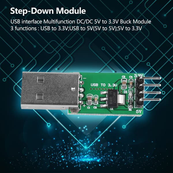 CE009 USB-virtalähdemoduuli 5V - 3.3V DCDC StepDown Buck -muunninmoduuli