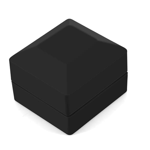 Trendig LED-upplyst ringförvaringslåda Smyckesdisplayfodral Present Svart