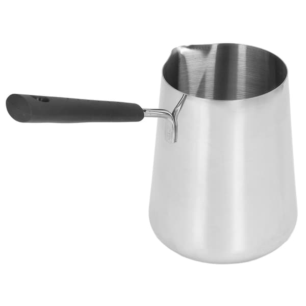 Smørvarmer Mini Rustfrit Stål Kaffeopvarmning Smeltedigel 1000ml med Tud til Hjemmecafé
