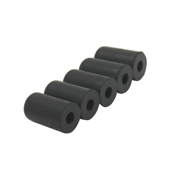 5 stk. sorte gummi spidshætter til cello 2,5*1,5*0,6 cm