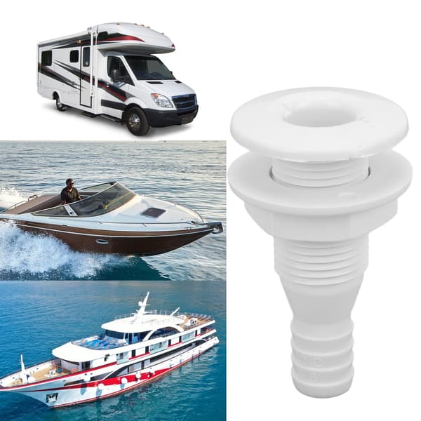 5/8\" ABS gennemføringsfitting lige slangeforbindelse til både, marinehvid