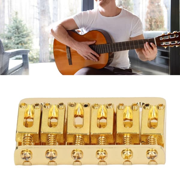 6-strängad gitarr fast sadelstall Hardtail Top Loader Järn Elgitarr Sadelstall Ersättning Guld