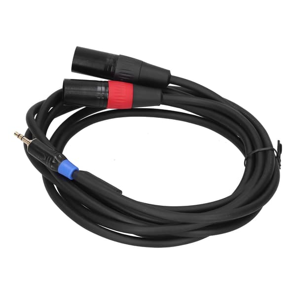 3,5 mm TRS han til 2 XLR han mikrofon splitterkabel, 3M lydmixer adapterkabel