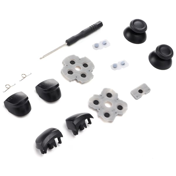 PS5 Controller Reparationssæt med Ledende Gummipude, Joystick 3D-hætter og L2/R2-knapsæt