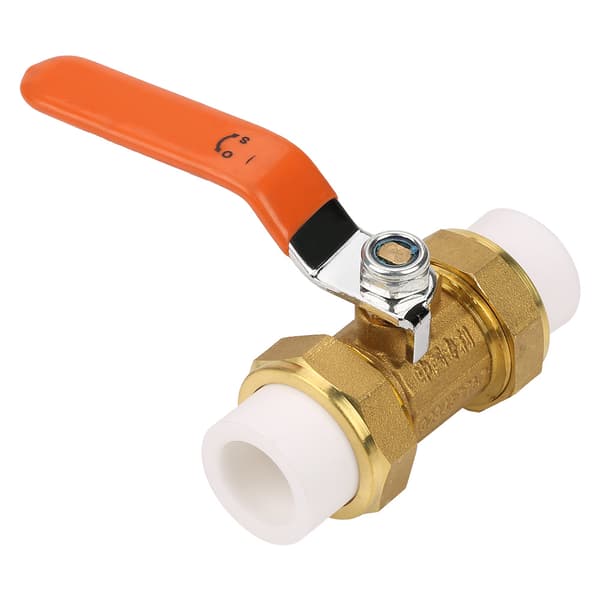 Messingrørkugleventil med dobbelt PPR-varmesmeltningsfitting 3/4\"BSP DN20