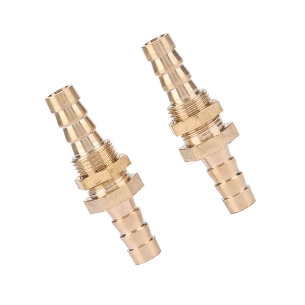 2 stk. slangestuds messing skotrørfitting koblingsadapter (6mm)