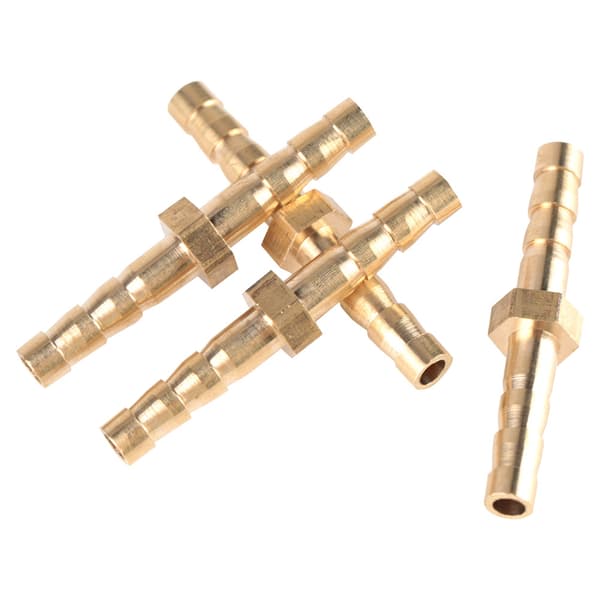 4 stk 4--4mm Messing Fitting Slange Barb Hale Reducer Reducerende Prop Forbinder