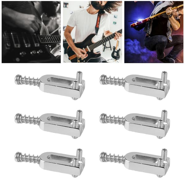 6-pack silver U-formade elgitarr tremolostall sadlar med stämskruvar, hårdvara reservdelar