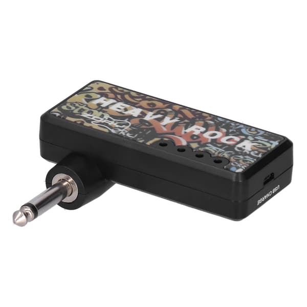 Elgitarr Bas Hörlursförstärkare med Ljudkabeladapter USB-laddning Gitarrtillbehör