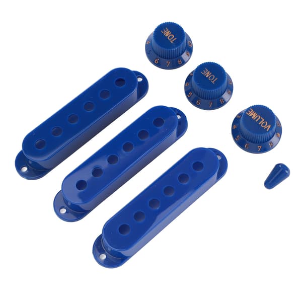 3x ABS Single Coil Pickup Covers + 3 Volume/Tone Knobs + 1 Switch Tip til Elguitar SSS Kit