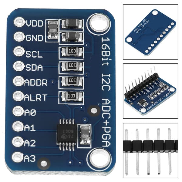 1 stk. 16-bit I2C ADC udviklingskort analog til digital konverteringsmodul