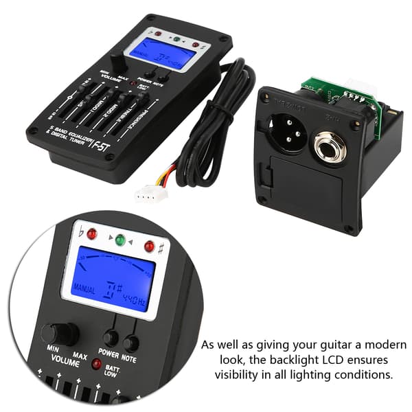 F-5T 5-bands equalizer digital tuner pickup för elakustisk klassisk gitarr