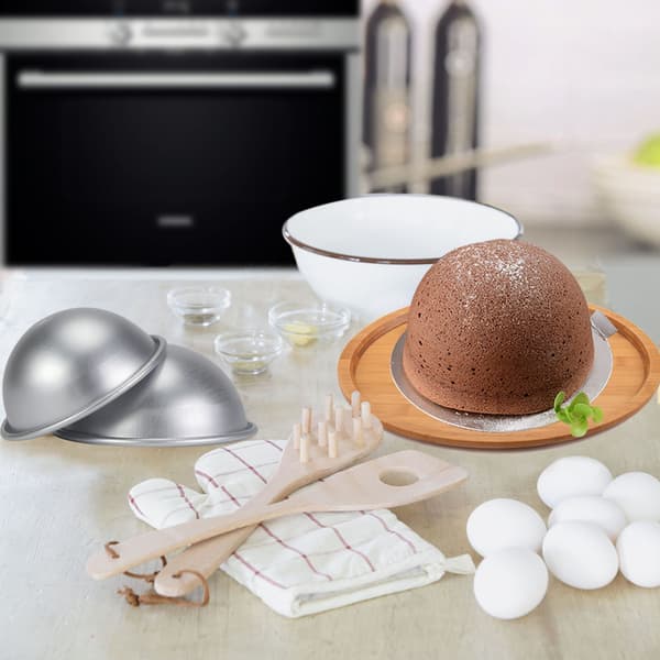 9 cm halvcirkelformet form aluminium halvkugle chiffon kageform bikini kage dessert budding bageform