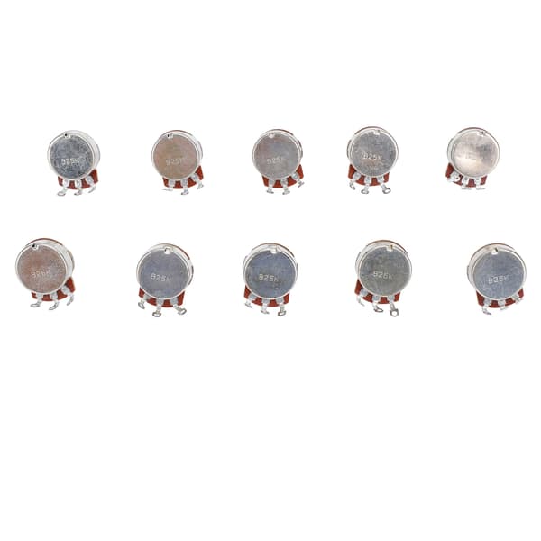 B25K 25K Ohm Basgitarr Pot 18mm Axel Metrisk M8 10-pack för Volym- och Tonjustering