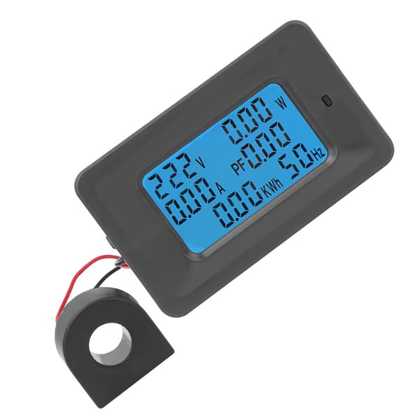 6 i 1 Digital LCD-mätare Spänning 110-250V Ström 100A Effektövervakningspanel med strömtransformator