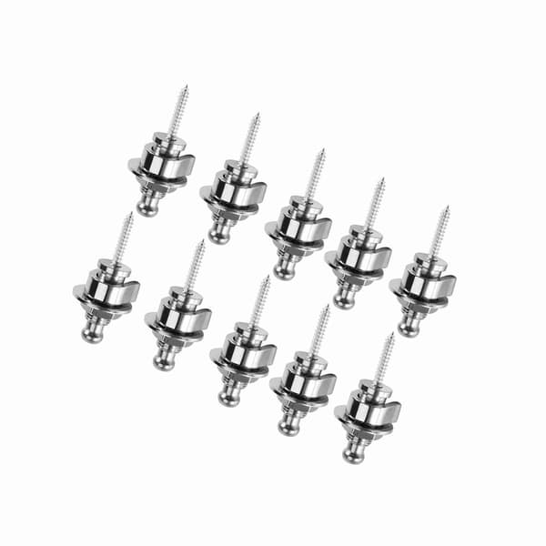 10 x Gitarr Metall Bas Remlås Antisladd Straplocks Tillbehör För Elgitarr (silver)