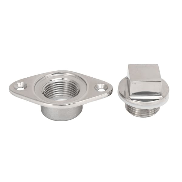 Båd Garboard Drænprop Rustfrit Stål m/ Silikoneforsegling, 1-1/4\" Hul, Marine Hardware
