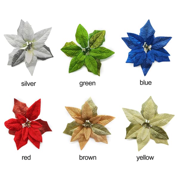 Juleblomster Juletræsdekorationer Stofsimuleringsblomster