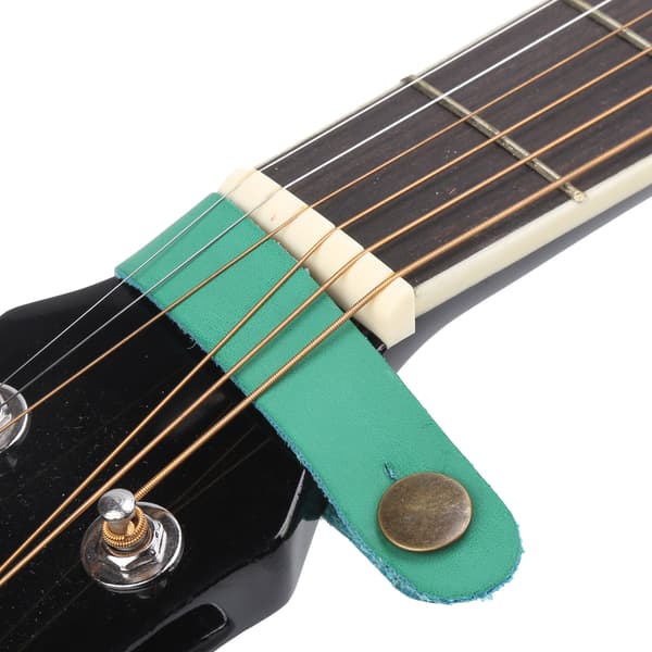 Mikrofiber Läder Gitarr Halsrem Knapp Elgitarr Bas Halsrem Krok Grön