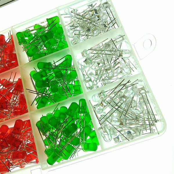 500 stk. LED-diodelys 5 farver 5 mm lysdioder LED-sortimentssæt Diffuse runde pærer