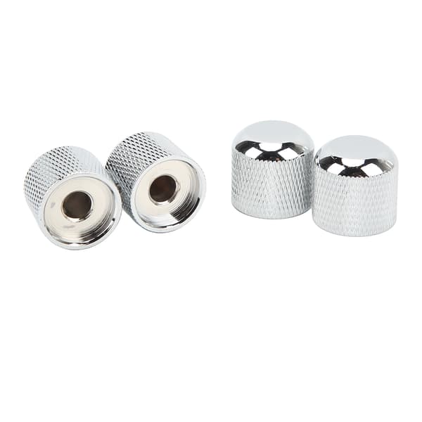 4-pack gitarrtonvolymratt Pro metallpottlockersättning med platt skruvmejsel silver