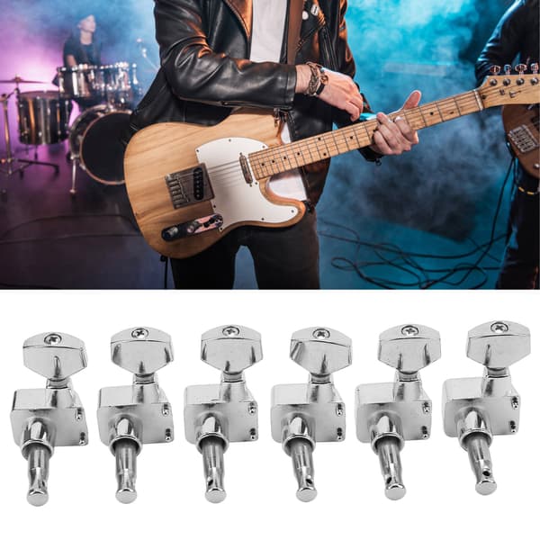 6 uppsättningar silver zinklegering inkapslade gitarrstämskruvar stämskruvar maskinhuvuden kit för Fender elgitarr