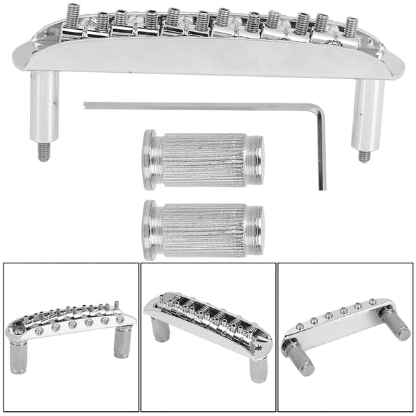 Gängad sadelgitarrbryggbyte för Mustang Jag J master Style gitarrer (silver)