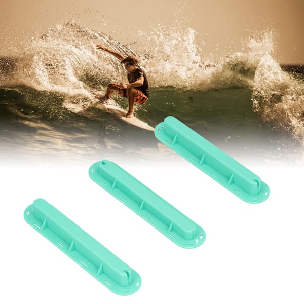 Surfbräda Fenbox Plugg Set om 3 - Plast Roder Spår Bas med Skruvar, Grön