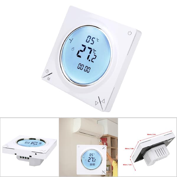 Digital LCD Programmerbar Termostat för Hushåll Elektrisk Värmetermostat Temperaturregulator
