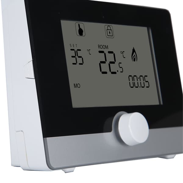 Programmerbar termostat temperaturregulator för vägghängd pannvärmesystem Vit