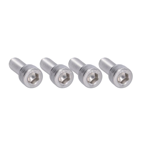 4 stk. unbrakobolt A2 rustfrit stål 1,25 mm fin gevind fastgørelseshardware M10x25