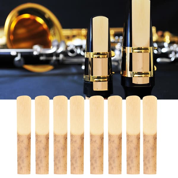 10 st bambu Bb 2.5 klarinettrör träfärg med plaströrskydd saxofondelar