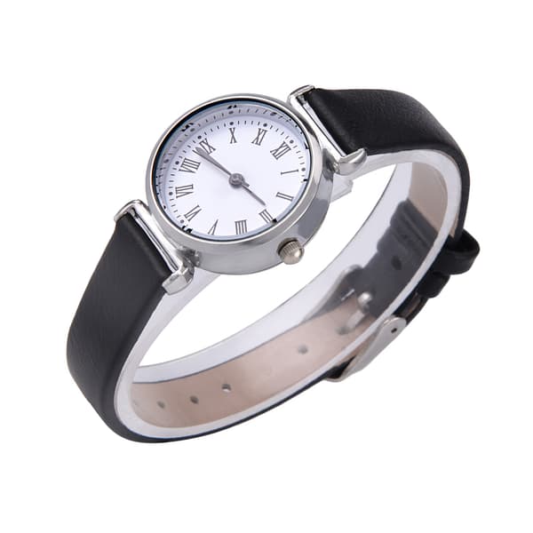 Udsøgt Lille Enkel Mode Dameur Retro Læder Mini Armbåndsur (Sort)