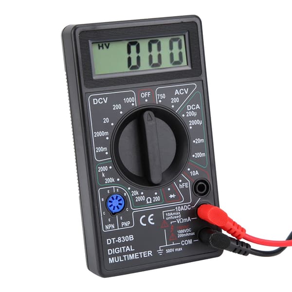 DT-830B Multifunktionel Bærbar LCD Digital Multimeter Amp Volt Ohm Tester Voltmeter Ohmmeter Måler DT-830B Sort