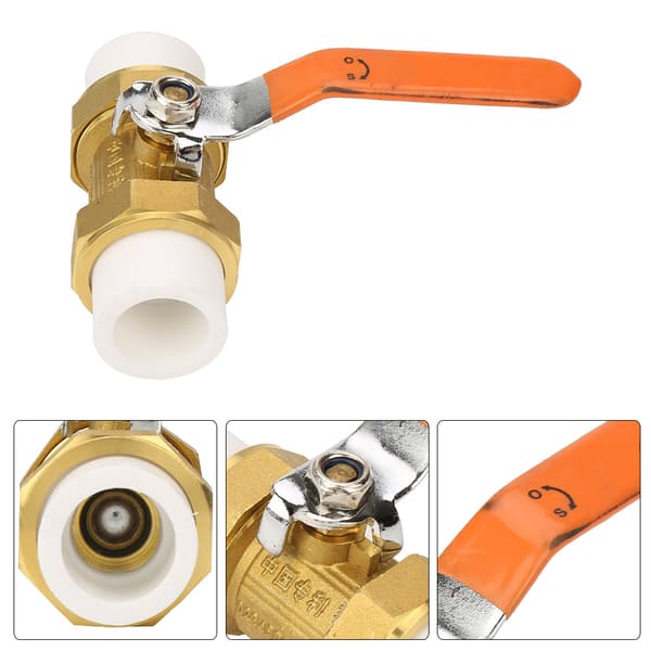 Messingrørkugleventil med dobbelt PPR-varmesmeltningsfitting 1\"BSP DN25