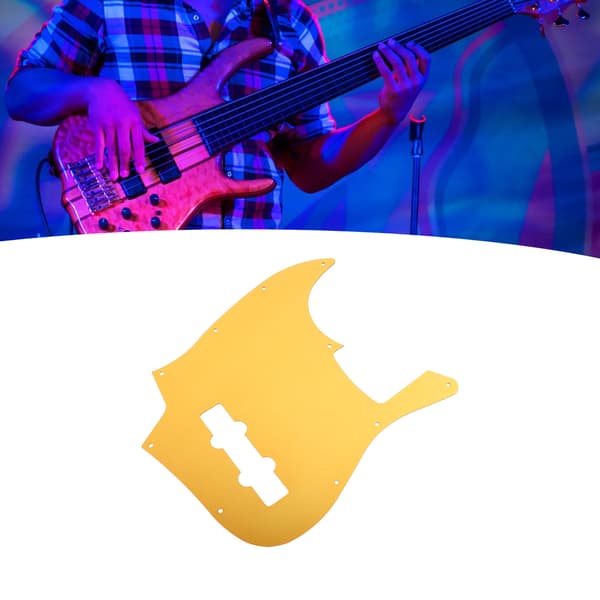 Jazz Bass Aluminium Pickguard Scratchplate Vibrerande Orange Guld Elgitarr Frontskydd