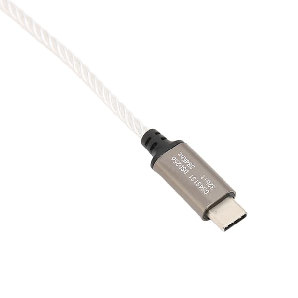 USB-C til 3,5 mm HiFi DAC Dongle, 15 cm lydadapter, 120dB lydkort til Android-telefon og PC, sølv