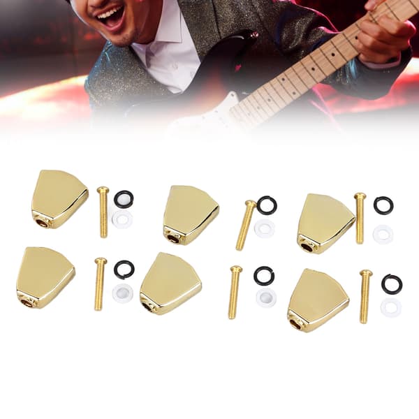 6 stk. guldfarvede metal guitarstemmeskruer, knapper til stemmemaskine