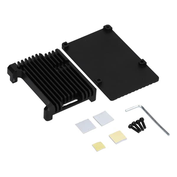 Etui til Raspberry Pi 3 Model B B+ Sort aluminiumslegering anodisk oxidation CNC-skal