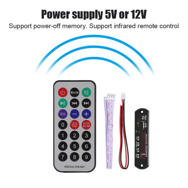 Bluetooth 5.0 MP3-afspillerkort, tabsfri WMA WAV APE-dekoder, FM-radio, understøttelse af USB-flashdrev