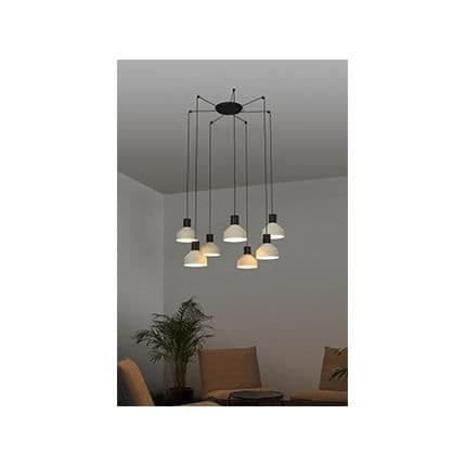 Plafonnier - FARO - KOMBO - Beige - E27 - Stål - 7 lys